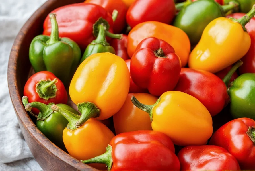 Produce Bag with Fresh Round Hot Peppers