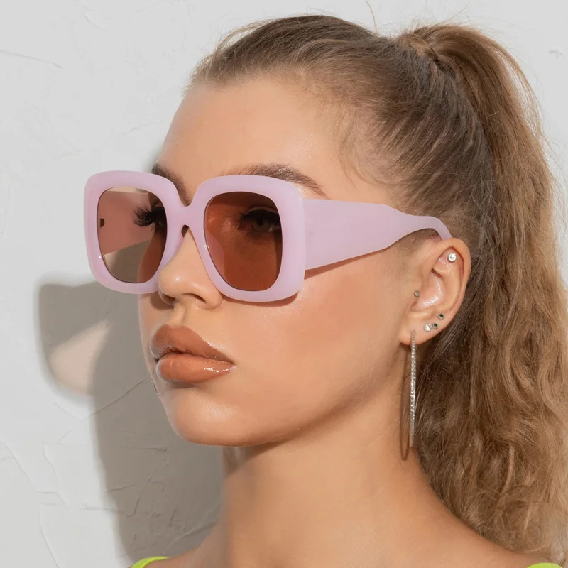 

Qmoon Woman Sunglasses Thick Frame Retro Unisex Pink Thick Arm Big Square Sunglasses Oversized Woman Sunglasses Thick Frame