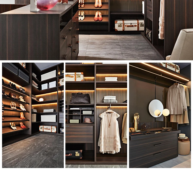Home Furniture Custom Modern Wooden Bedroom Walk in Wardrobe