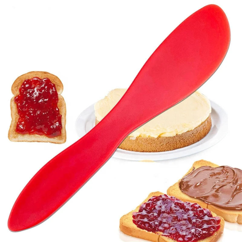 

New Red PP Plastic Butter Jam Spatula Toast Peanut Nougat Smooth Tool for Baking Cake Kitchen Accessories