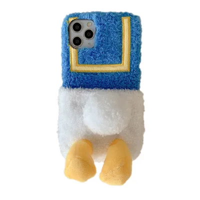 

Hot Sale Cute Cartoon Handmade Plush Duck Soft TPU Phone Case For iPhone 12 11 Pro Max Xs Max