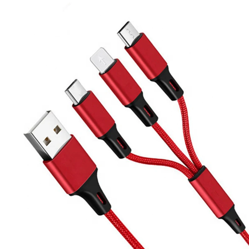 

3 In 1 USB Charge Cable Micro USB Type C Cable Portable Fast Charging Cable