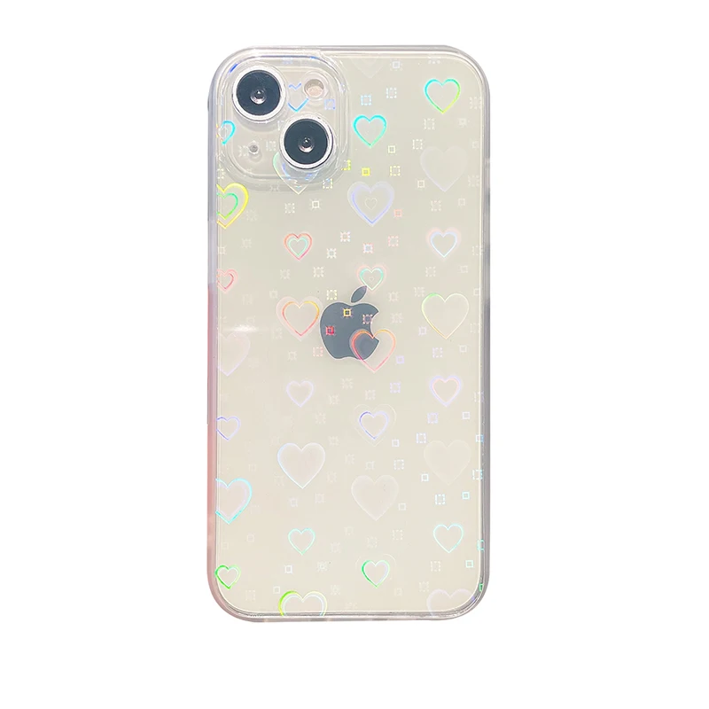 

Laser imd love transparent mobile phone case is suitable for iPhone13 13pro 12 11 xs max XR 7/8plus, pores can be customized, Multi-color, can be customized