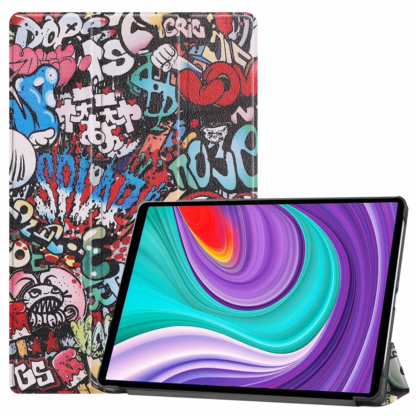 

colour printing tri-fold stand PU Leather Case For Lenovo Tab P11 Pro 11.5" TB-J706F TB-J716F/Pad pro11.5" 2020/2021, As pictures