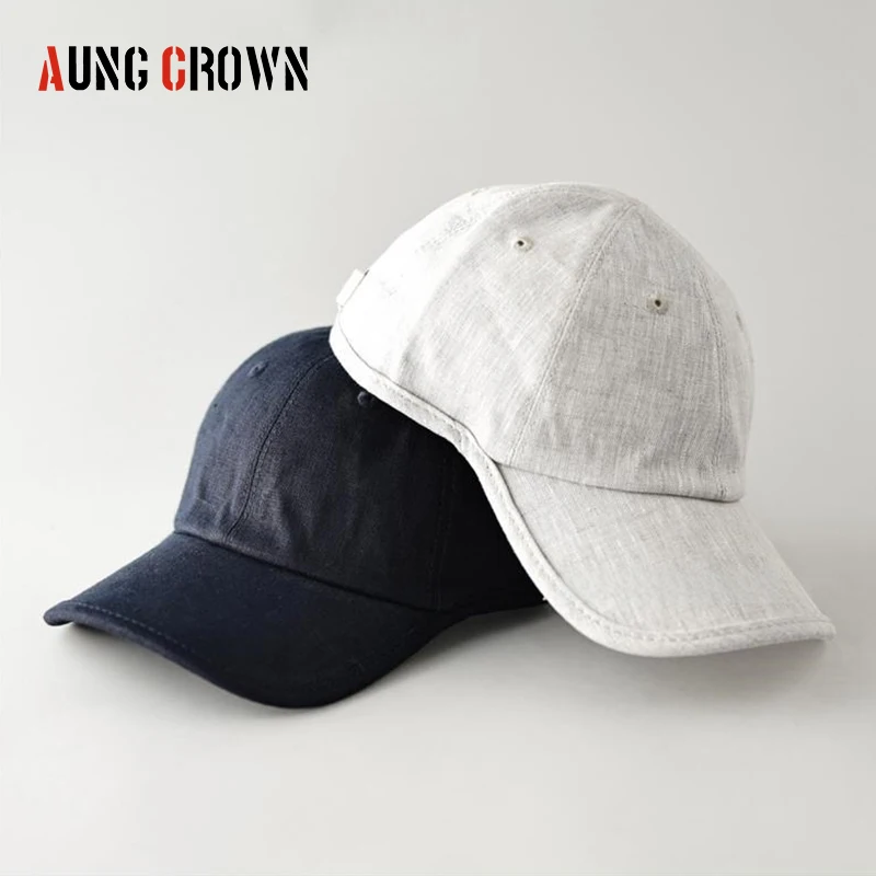 Linen Fabric 6 Panel Unstructured Dad Hat