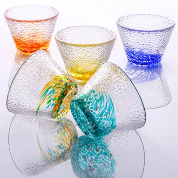 

Li Qing Factory Wholesale Japanese Style Hammer Pattern Sake Glass Cup Multi Color