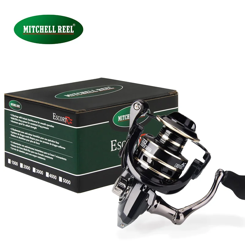 

MITCHELL REEL Fishing reel 5.2:1 Gear Ratio Full Metal Spinning Reel12KG Max Drag trout Carp bait reel pesca, Black +gold