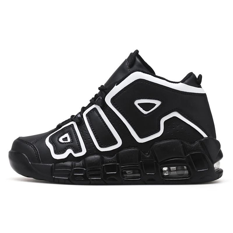 

2020 New Arrivals Men Leather Court Sneakers Air Pu Sole High Top Basketball Shoes, 3 colors
