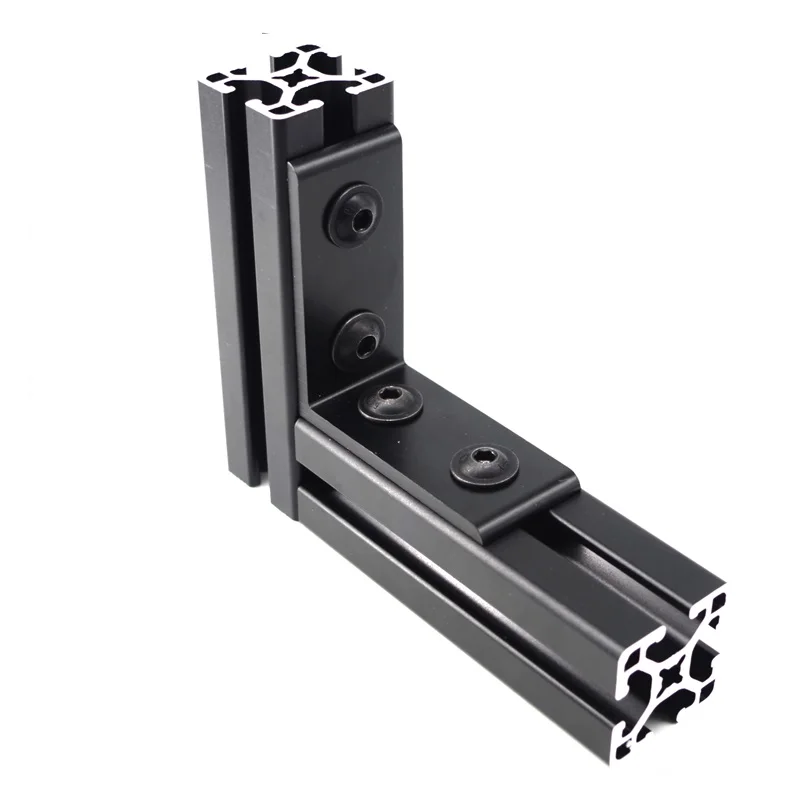 China Manufacturer Rohs Oem Odm 15 Series 6345 4 Hole Corner Brackets Part L Shape Connector for Aluminum Profile 10/15 Inches