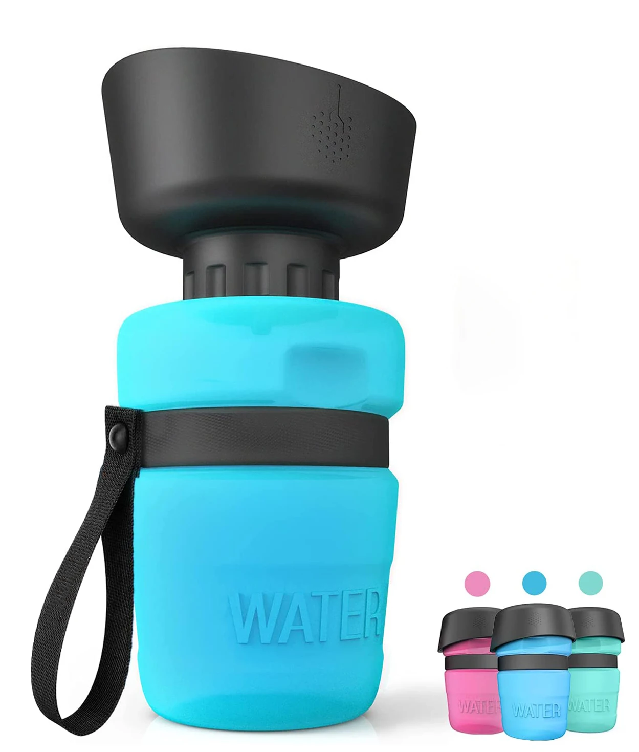 

Wholesale dog outing travel water bottle drinker portable water bottle pet outdoor drinking water accompanying cup, Blue,pink