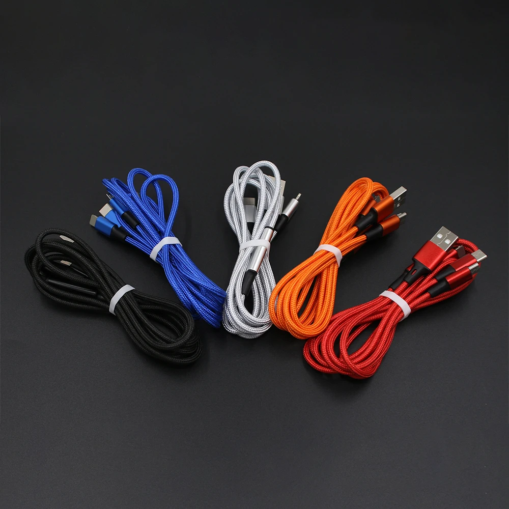 2019 new design high quality nylon braided fast charging wholesale lightning cable For Android Iphone Samsung Xiaomi