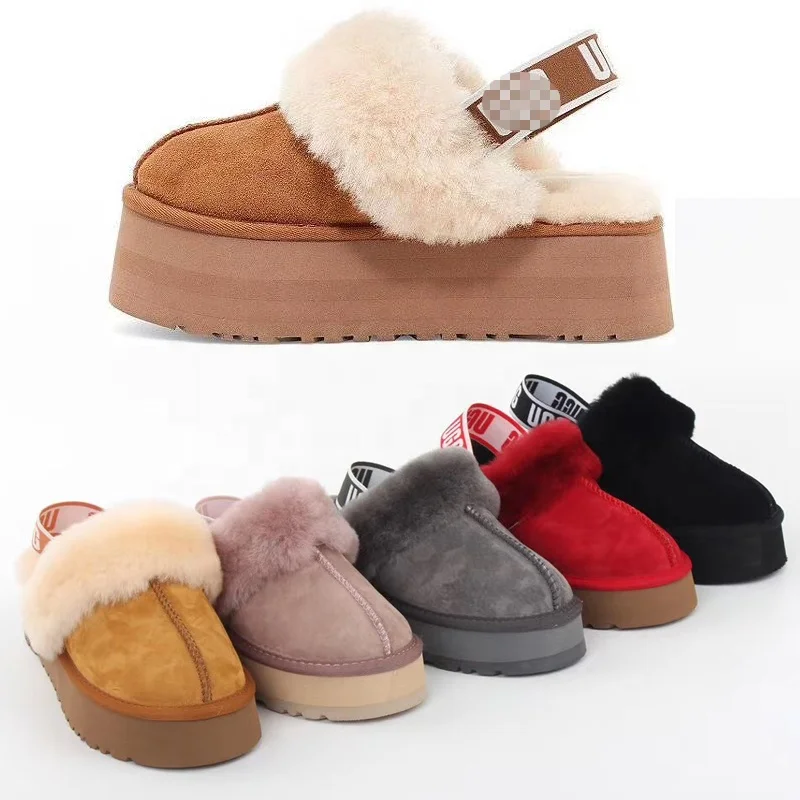 

slides for women Wool slippers for women sheepskin fur slippers winter warmm sheepskin slippers, As picture show or customized
