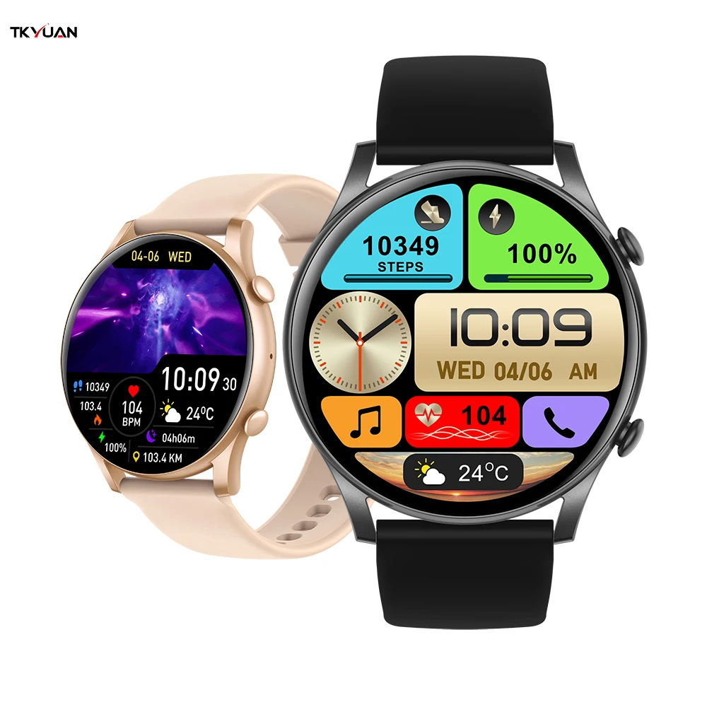 

TKYUAN BT Call Heart Rate Boold Oxygen Amoled Smart Watch Relojes Inteligentes Nuevos De Montres Intelligentes Smart Watches