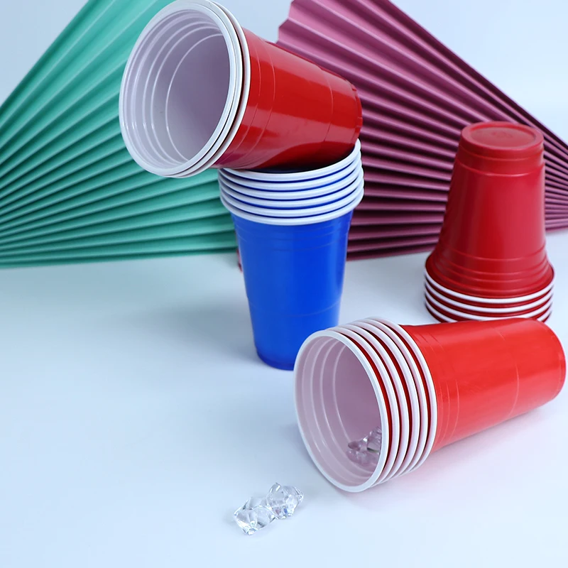 

Customized Reusable Party Pp Drinking Beer Pong Cups Red 12oz Disposable Plastic Cup, Two color