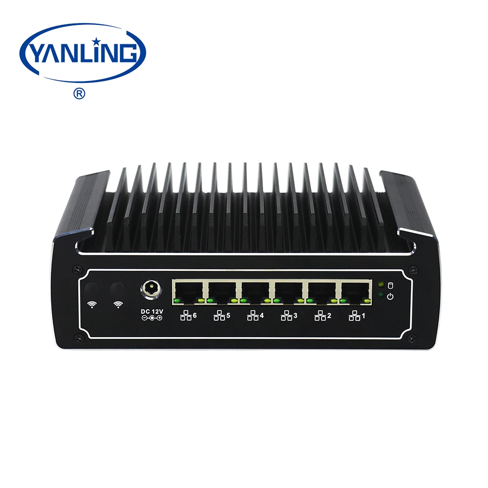 

new fanless computer N18 intel core i7 8550U support 6 Gigabit lan 2 DDR4 mini pc for windows