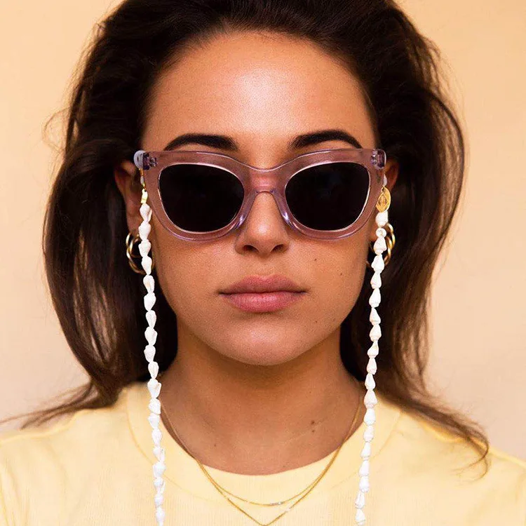

Vintage White Small Conch Glasses Chain Fashion Anti-slip Glasses Cord Sunglasses Lanyard Strap (SK1197), As picture