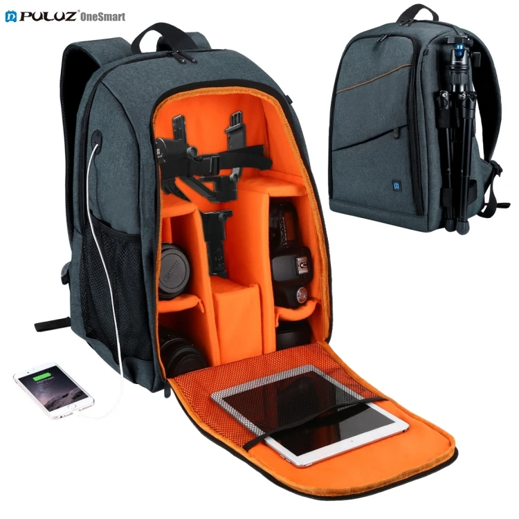 

Amazon Supplier PULUZ Outdoor Portable Waterproof Dual Shoulders Camera Backpack Travel customised charging port dslr backpacks