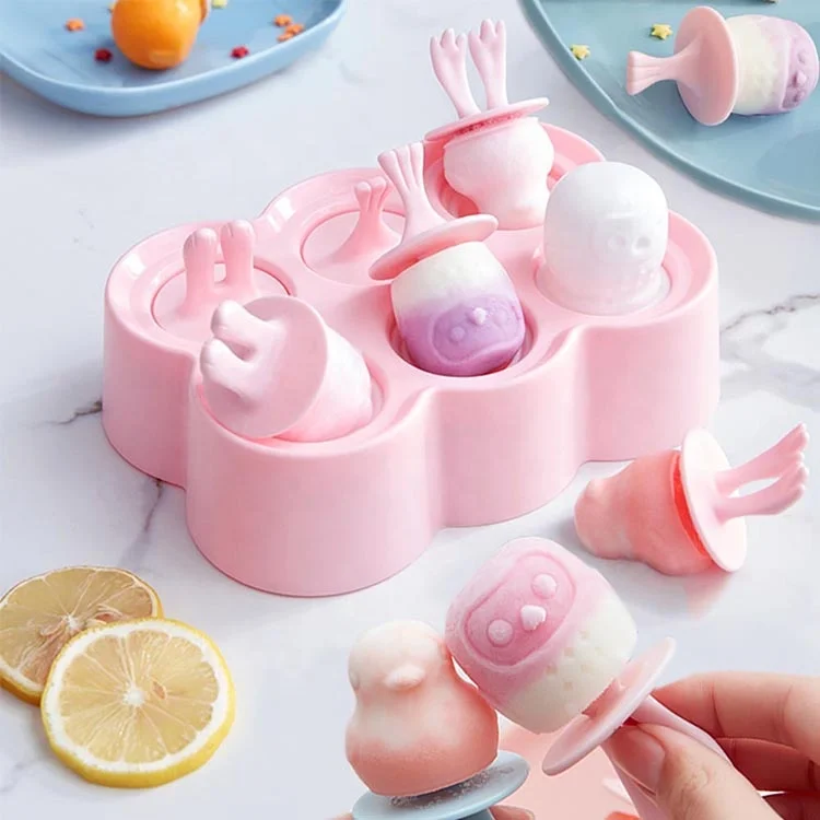 

Factory Wholesale Various Silicone Ice Cream Mold Cute Diy Ice Cream Popsicle Mold, Pink,customized color