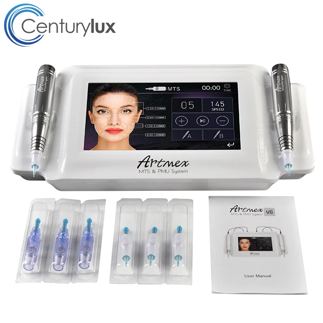 

Artmex V8 touch screen with 2 Handpieces MTS/PMU microblading pmu machine professional permanent makeup machine kit, Silver
