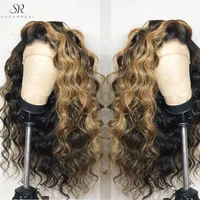 

Direct factory wholesale price fashion human hair ombre color lace front wig real human hair curly wig