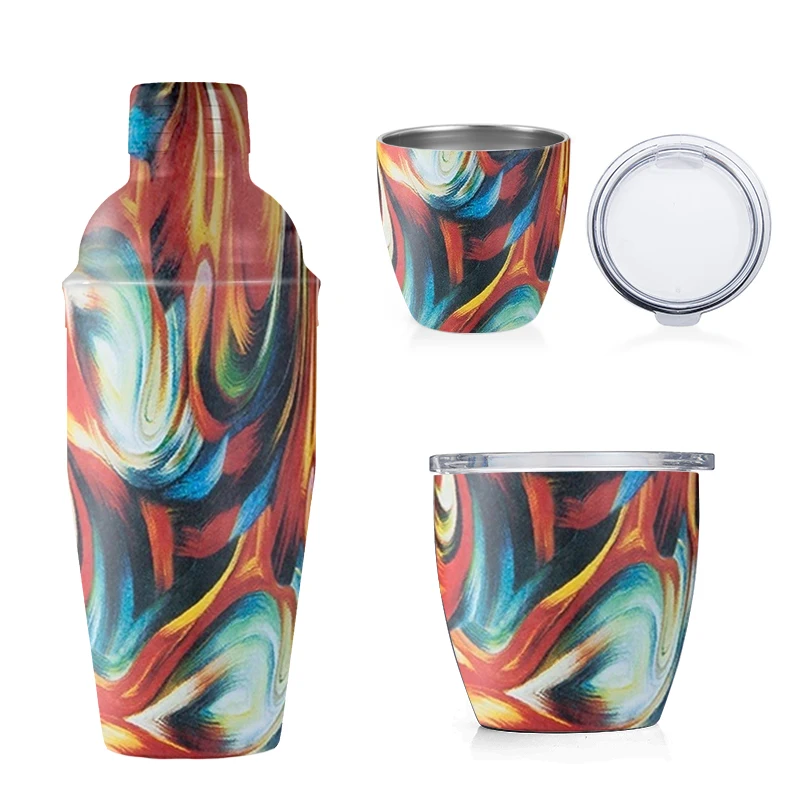 

Promotional Stainless Steel Bar Tool Set Home DIY Kit Electroplated Cocktail Shaker Making Set, Customized color