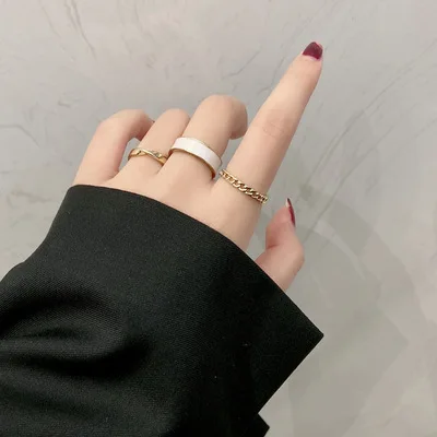 

2021 Couples Ring Beautifully Trendy Ring Jewelry Women Simple Ring Set, Gold color