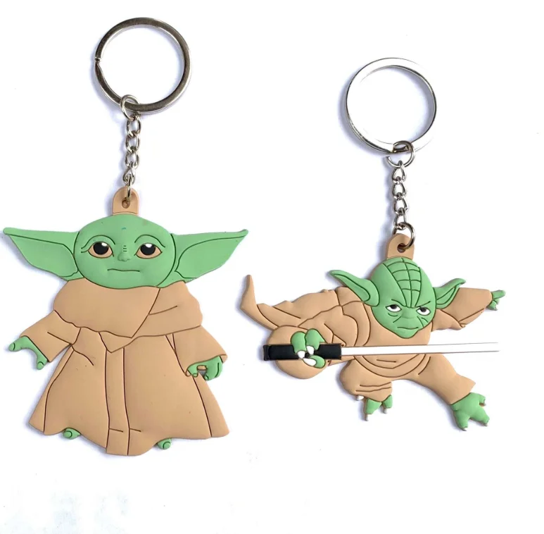 

Yoda keychain Starwars Keychain Cartoon PVC Key Ring Yoda Keychain Action figure Kids Christmas Toys, Colorful
