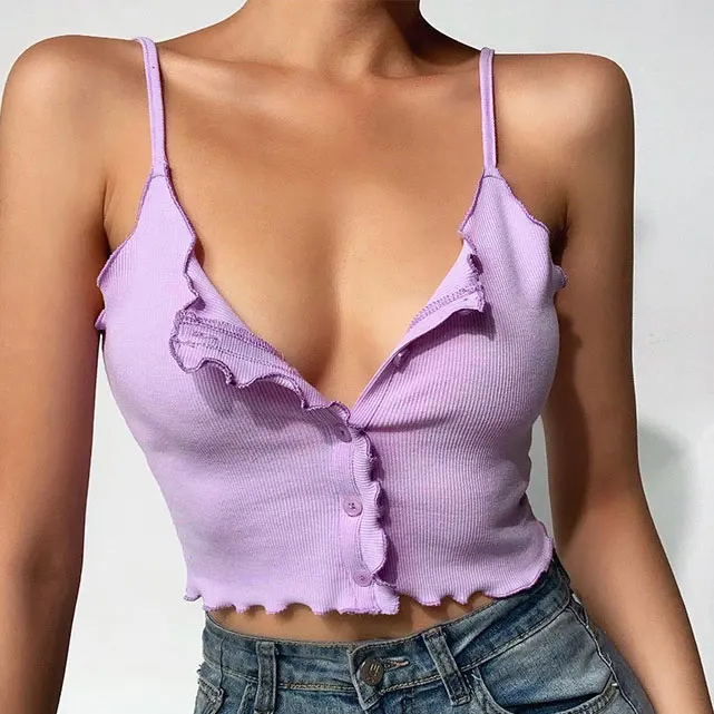 

FS2771A Sexy Tank Top Fashion Cropped Sleeveless Summer Top 2020 Crop Tops Clothing