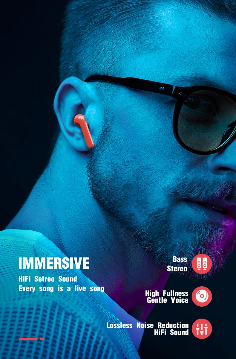 Yoobao YB-505 Wireless Earphone In-ear Headphone TWS Waterproof Noise Cancelling Whole-day Comfort - ANKUX.COM