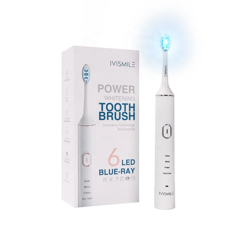 

IVISMILE Teeth Whitening Acceleration Unique Design 6 Blue Ray Bulbs Home Led Electric Toothbrush