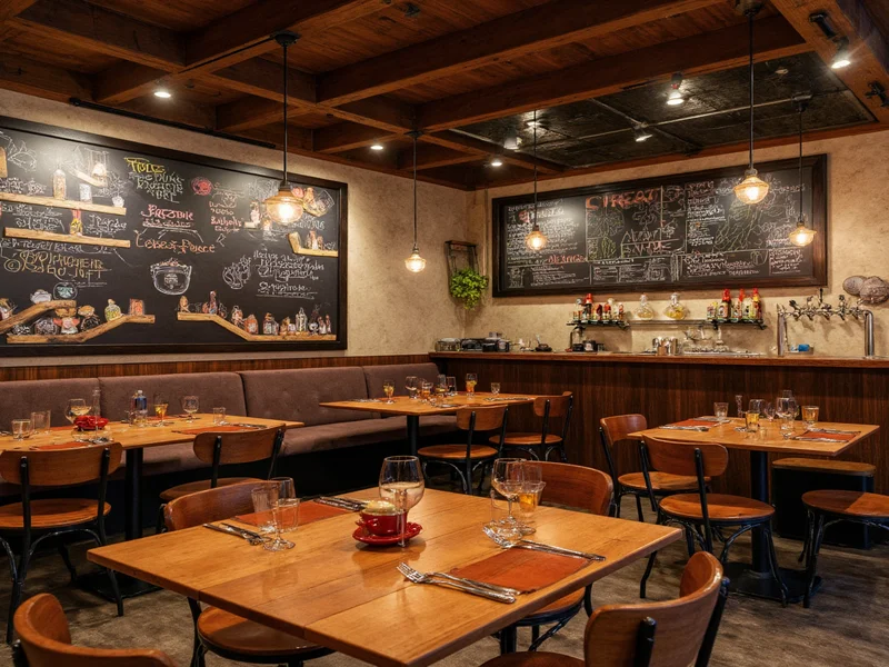 Craft & Draft interior with wooden tables and craft beer taps