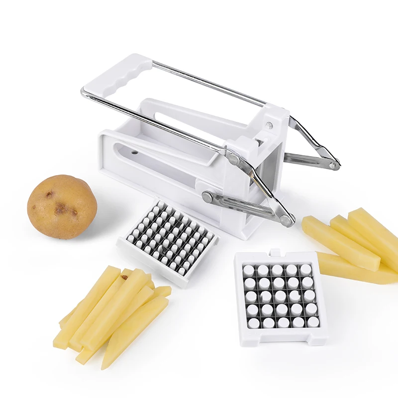 

Excellent Quality Stainless Steel 2 Interchangeable Blades French Fry Potato Cutter, Custom color