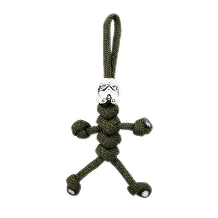 

Wholesale custom pendant braid paracord survival skeleton keychain for outdoor camping, Over 200 colors for your choice