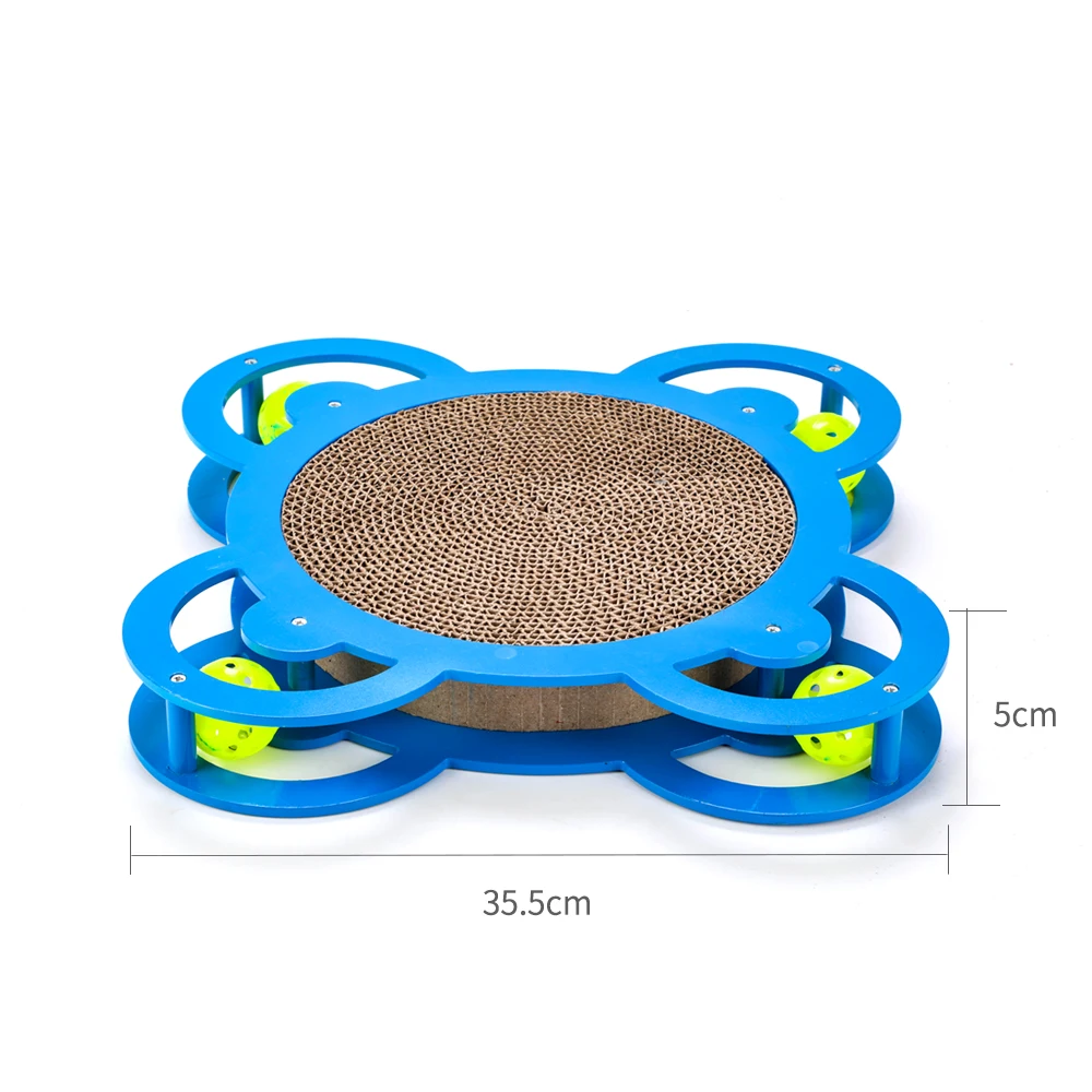 
Round Shape Pet Scratcher with Ball Cats Interactive Toys Paper Eco friendly Stocked 