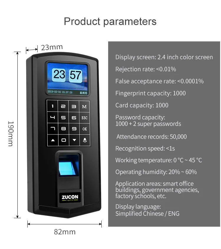 OEM digital biometric time attendance scanner smart locks for home office flat access control device