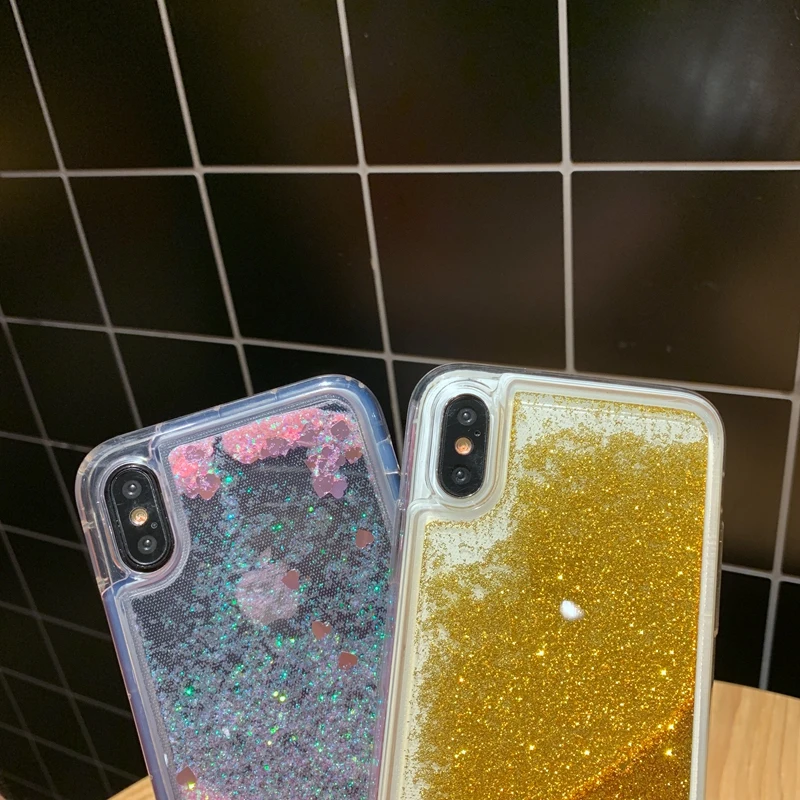 

Glitter Love Heart Stars Transparent Soft TPU Cover For iPhone 5 SE 2020 6s 7 8 Plus 10 X XS XR 11 Pro Max Liquid Quicksand Case