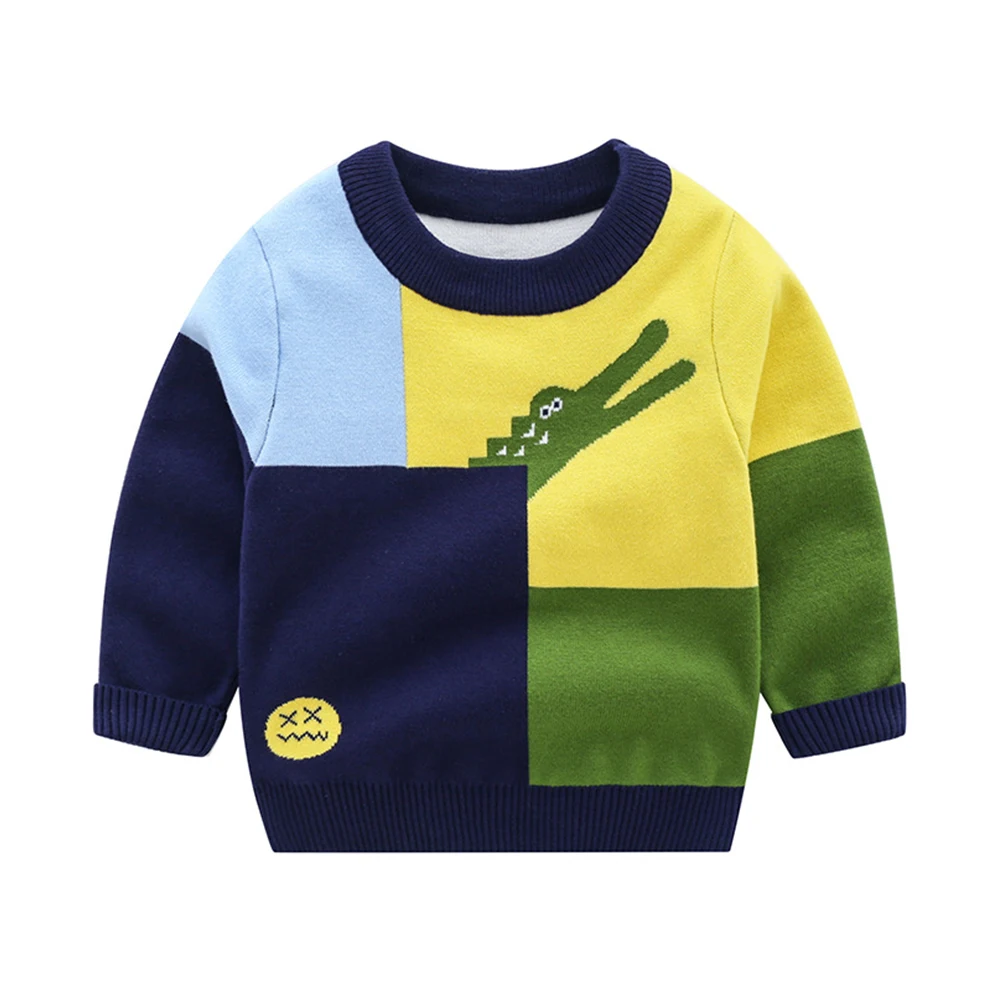 

Mudkingdom Wholesale Children Tops Baby Autumn Long Sleeve Pullover Cotton Kids Clothing Cartoon Pullover Sweater 3-8T, Red