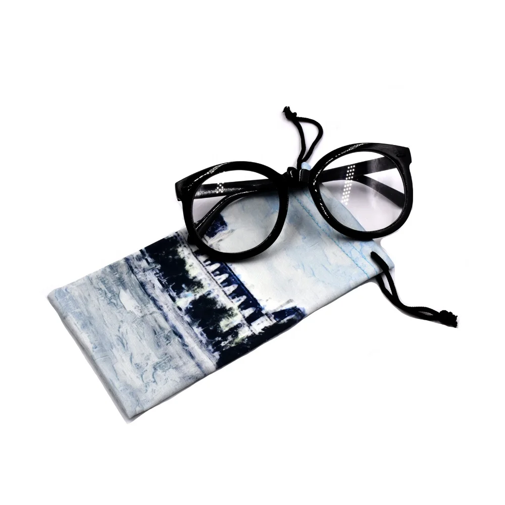 

High Quality Multiple Color Microfiber Polyester Glasses Bag Sunglasses Pouch, Soft Glasses Eyeglasses Pouch, Coffee or customized