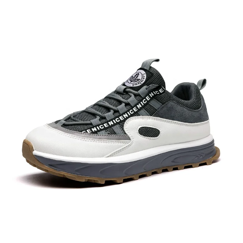 

Leaveland Wholesale Men's 2021 New Stylish Chunky Shoes Men Sneaker Casual Shoes Sports Board Footwear Chunky Shoes For Men, White/grey, black/green
