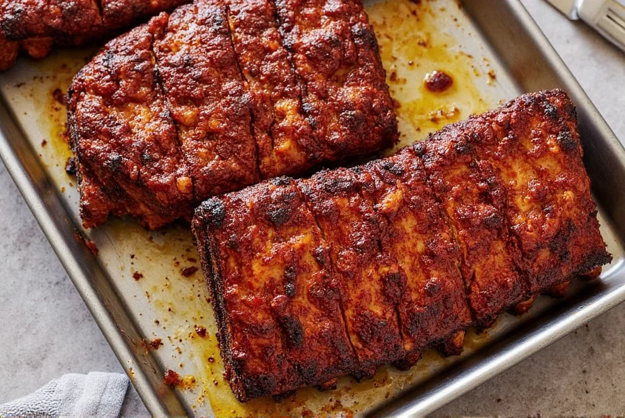 Ribs wrapped in foil before baking