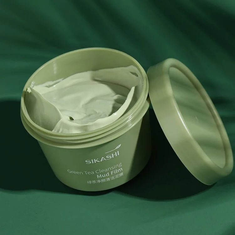 

SIKASHI Wholesale Green Tea Anti Acne Shrink Pore Mud Facial Mask for Exfoliating