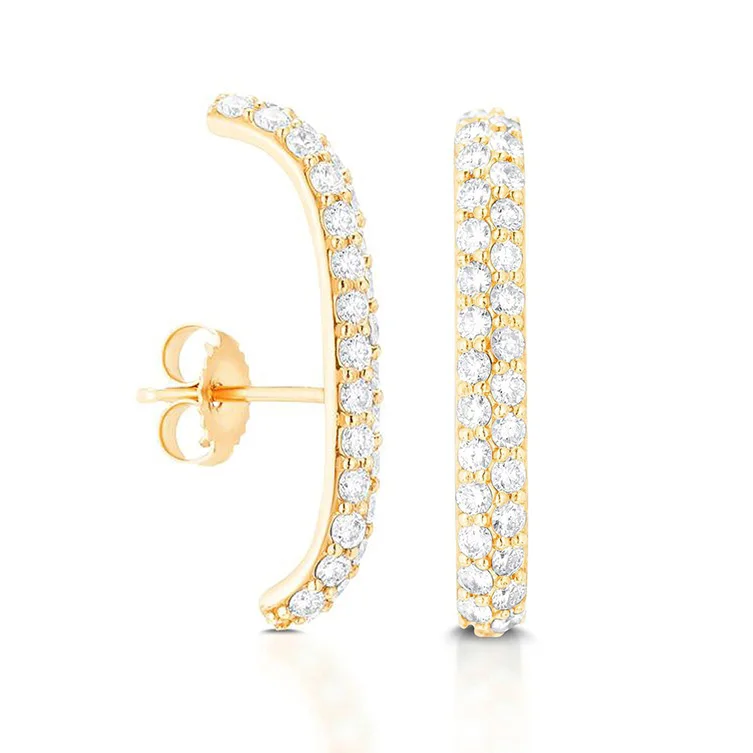 

925 sterling silve minimalist diamond stud arete bar earring hook women 2020
