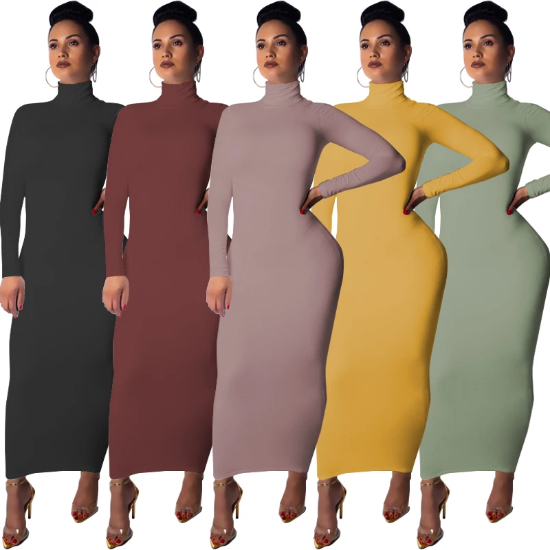 

Fashion long sleeve winter clothes for evening sexy solid dresses women clothes fitness wedding casual dress