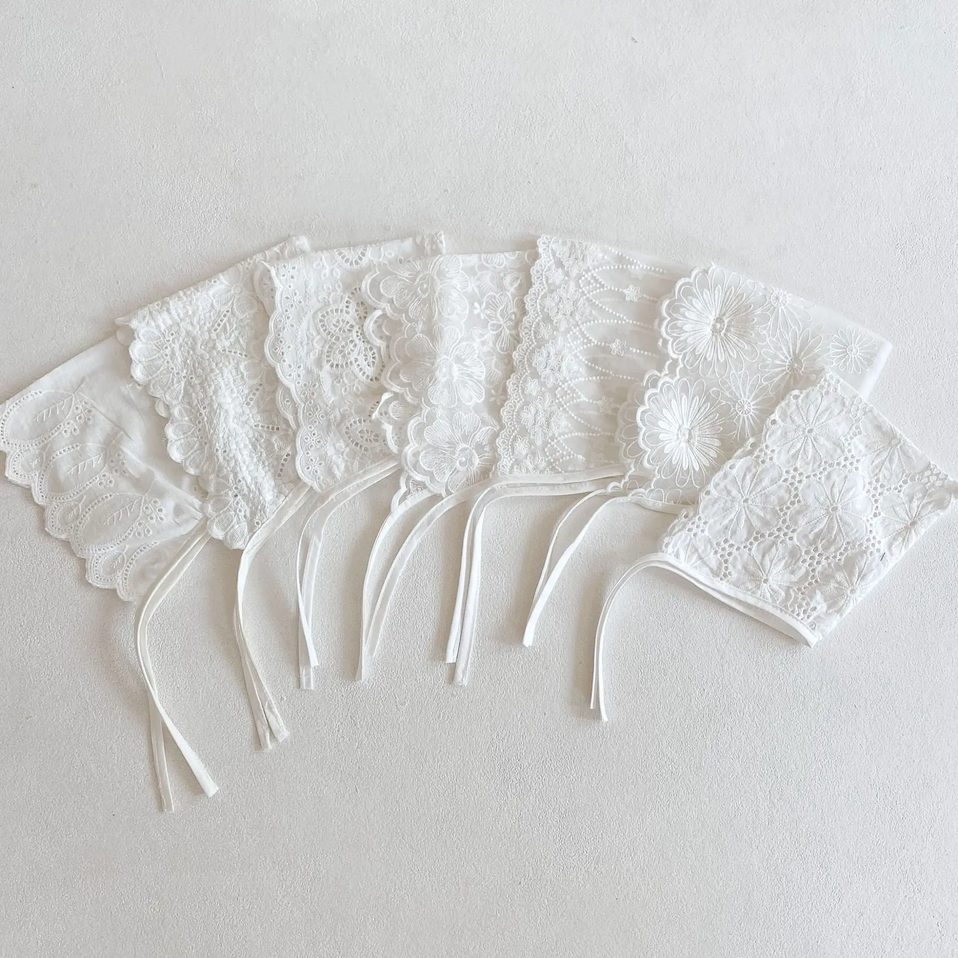 

PP8027 spring toddler kids rompers hat lace ruffles new born baby girls jumpsuit infant kids clothing white flowers