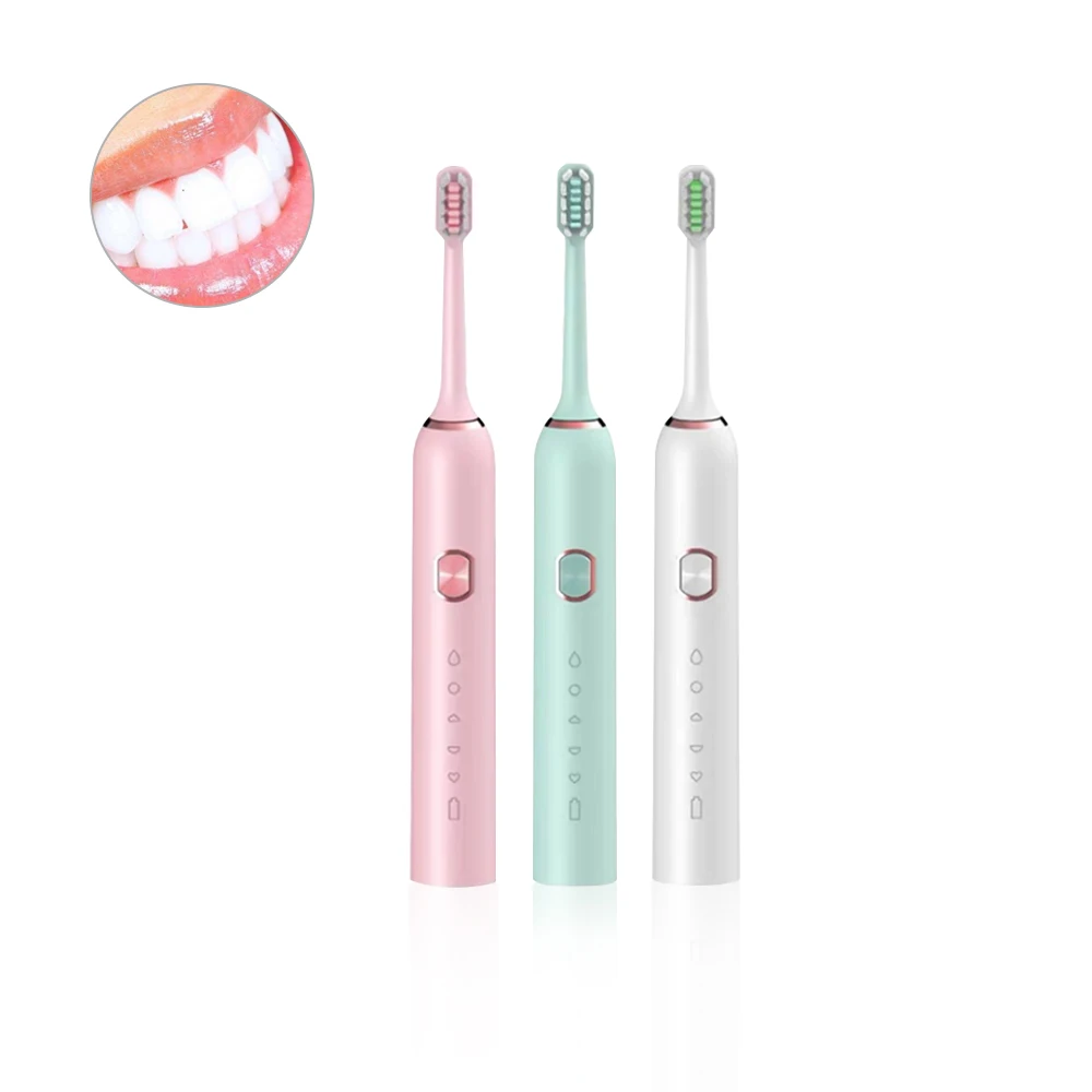 

OEM IPX7 Waterproof Electric Toothbrush Cepillo De Dientes Electrico Teeth Whitening Brush Tandenborstel Smart Sonic Tooth Brush, Pink white