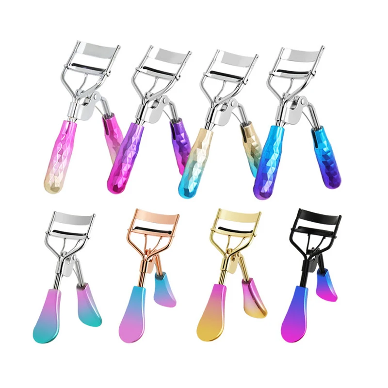 

Private Label Manufacturer Wholesale Rose Gold Gradient Diamond/Flat Handle Eyelash Curler, 20 colors