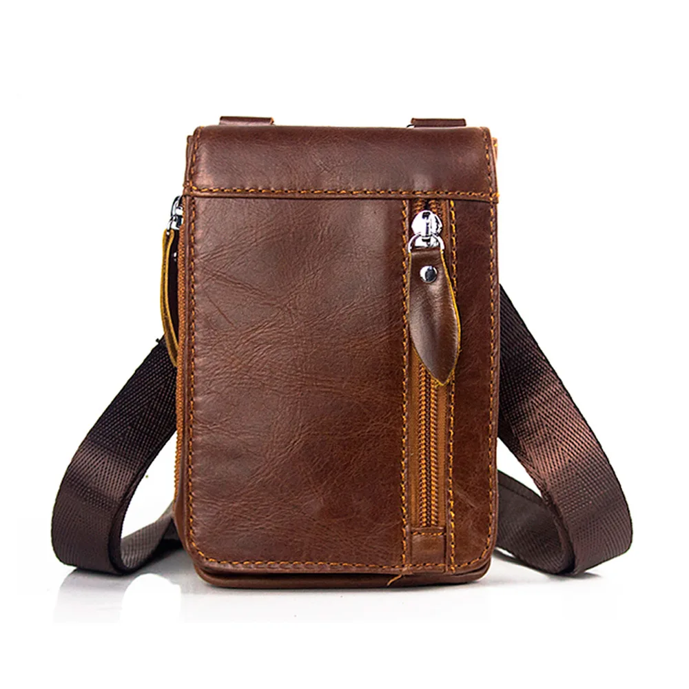 

New Men Crossbody Bag Genuine Leather Business Small Shoulder Bags For Men Vintage Male Messenger Bags Leather