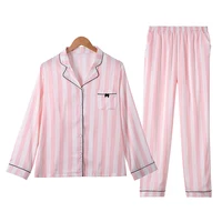 

2019 Autumn Women Ladies Sexy Satin Silk Pajamas Sets Long Sleeve Tops+Pants Sleepwear Nightwear Pyjama