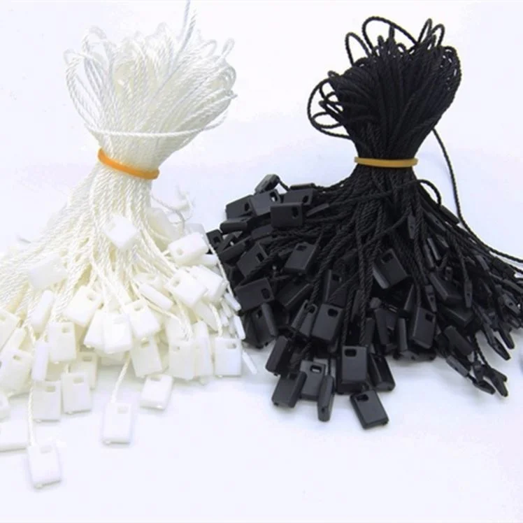 Hang tag string loop for garment , hangtag string garment, hang tag plastic string