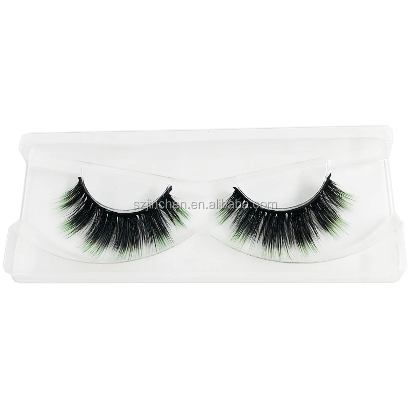 

Wholesale newest E17 1 pairs colorful wispy and long 3D Mink Eyelash custom Private Label, Black color